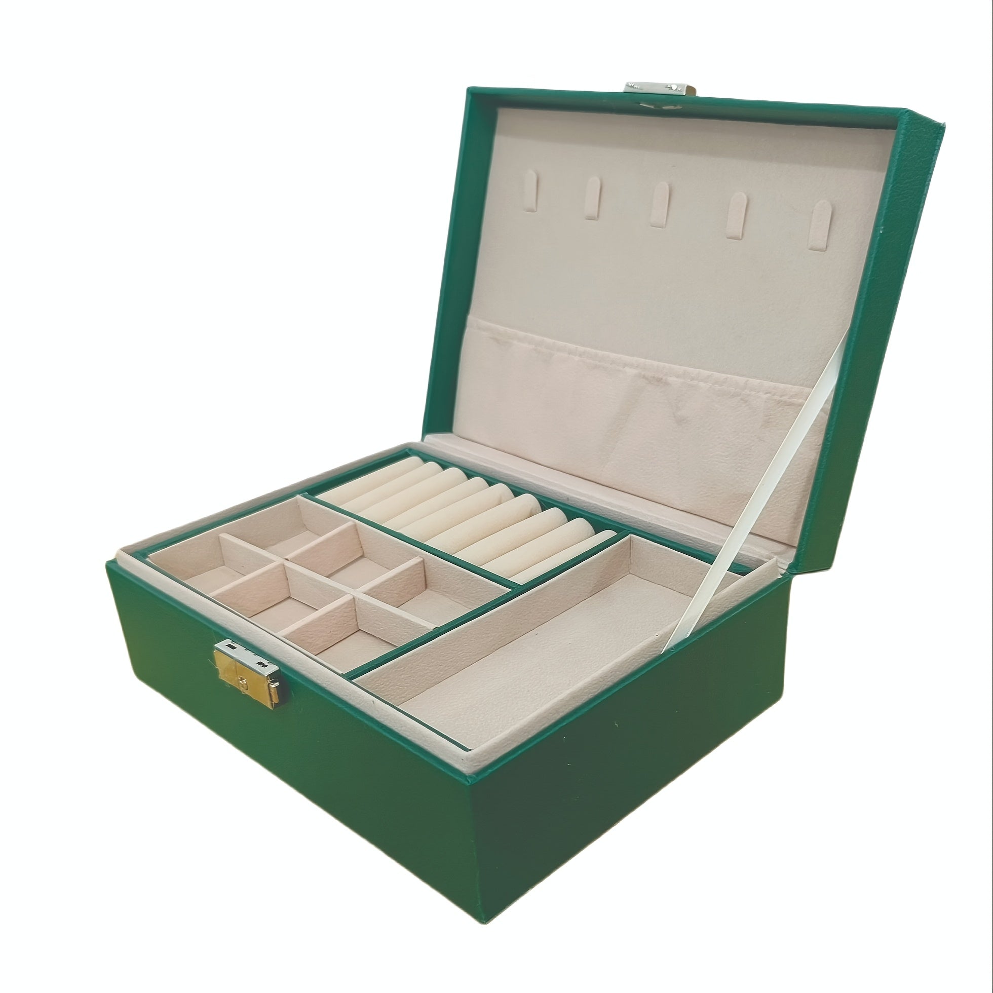 Vintage Elegant Jewelry Organizer Box with Soft Beige/Lined Interior - Multi-Layer Storage for Necklaces, Earrings, Rings, Watches - Elegant Jewelry Case for Wedding, Home Decor, Birthday/Anniversary Gift - Durable PU Leather Construction, Wedding