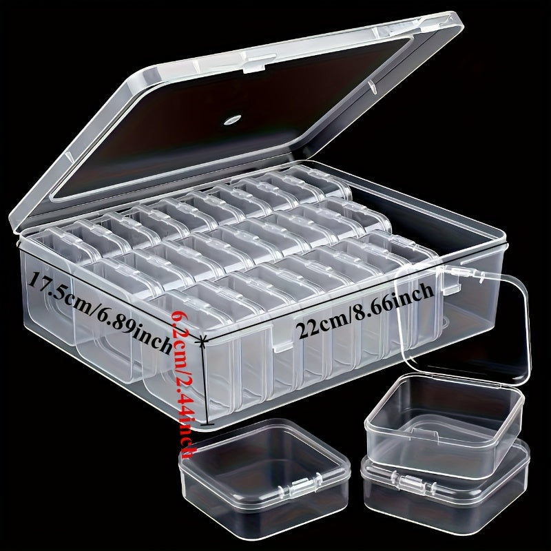 Adjustable Transparent Plastic Storage Box, Small Container, Durable, Multi-Functional, Glam Style, Rectangle Shape, Lockable, with Buckle Closure, Made of Plastic, for Beads, Jewelry, Handicrafts, Jewelry Boxes