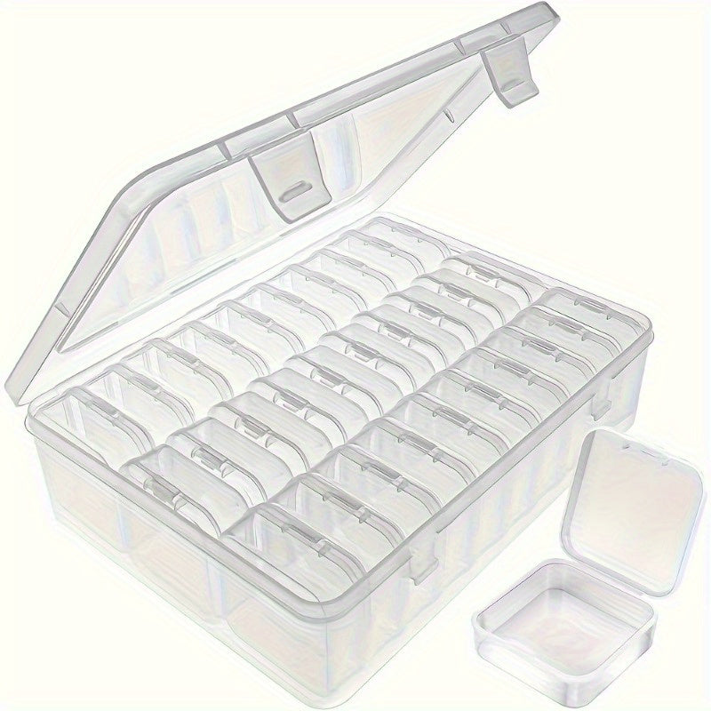 Adjustable Transparent Plastic Storage Box, Small Container, Durable, Multi-Functional, Glam Style, Rectangle Shape, Lockable, with Buckle Closure, Made of Plastic, for Beads, Jewelry, Handicrafts, Jewelry Boxes