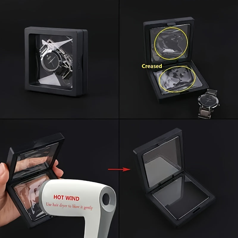 20pcs 3D Floating Display Boxes - Dustproof Jewelry Storage with Elastic Film, Transparent Hanging Organizers for Necklaces, Bracelets, Rings, Coins, Earrings & Pins, Ideal for Retail & Personal Use, Jewelry Boxes