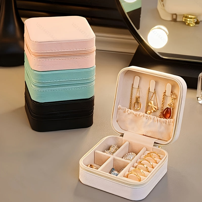 12pcs Black and White Combination Jewelry Box, Faux Leather Accessory Organizer, Portable Earring Storage Case, Perfect for Travel and Daily Use, Ideal as a Bridesmaid Proposal Gift Set, Suitable for Valentine's Day and New Year Gifts