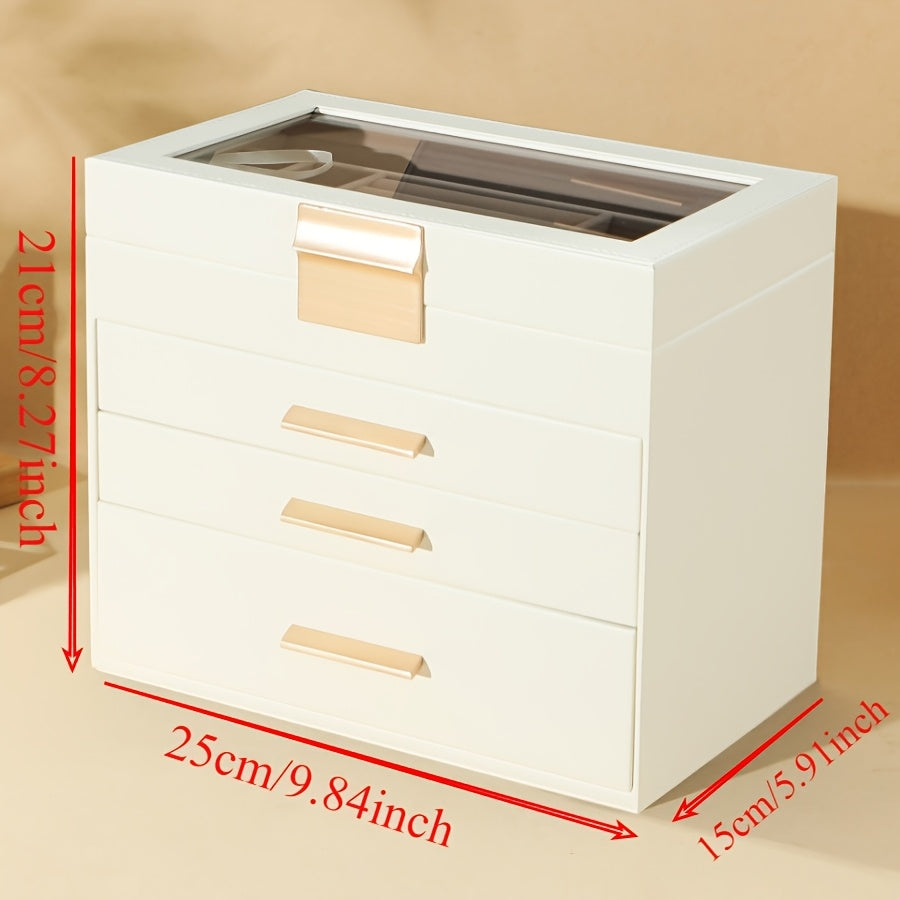 New White 7-Layer/4-Layer Jewelry Box - Essential Gift for Mother's Day, Valentine's Day, Wife's Birthday & Christmas: Desktop Jewelry Organizer, Jewelry Boxes