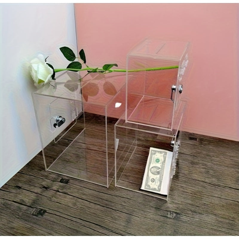 3pcs Acrylic Jewelry Display Box Set - Square Hollow Design with Secure Clasp Closure, Transparent Rectangular Storage for Rings, Earrings, Necklaces - Durable Tabletop Organizer for Home Decor, Cake & Dessert Buffet Display Stand, Jewelry Box, Jewelry