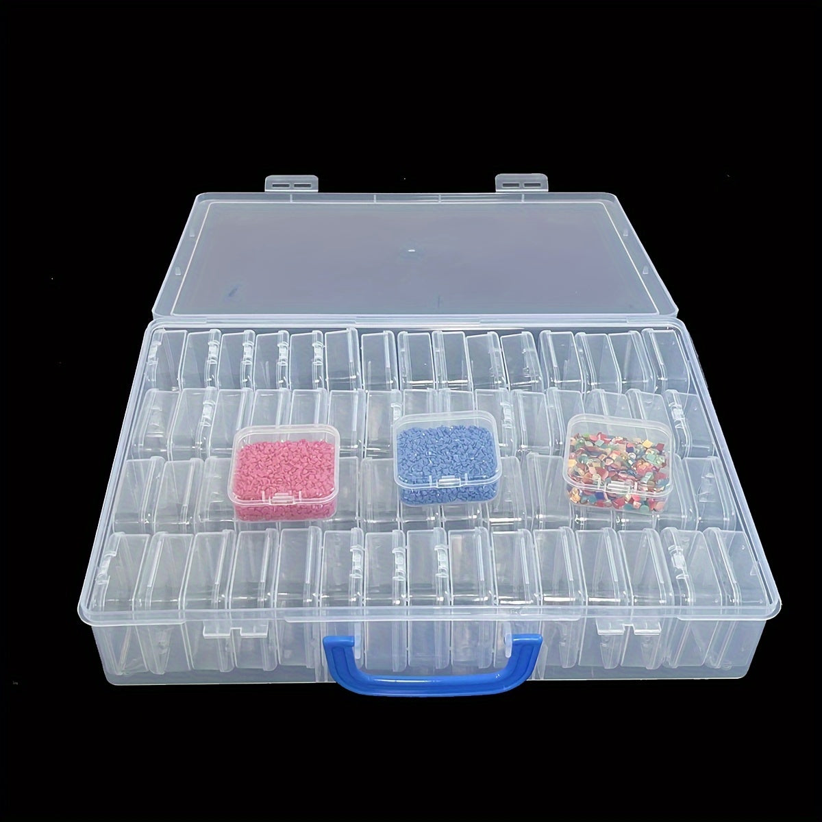 60-Grid Plastic Storage Box Set with Adjustable Compartments - Versatile Organizer for Jewelry, Beads, Hardware, DIY Crafts - Lightweight, Weather-Resistant, Stackable Containers