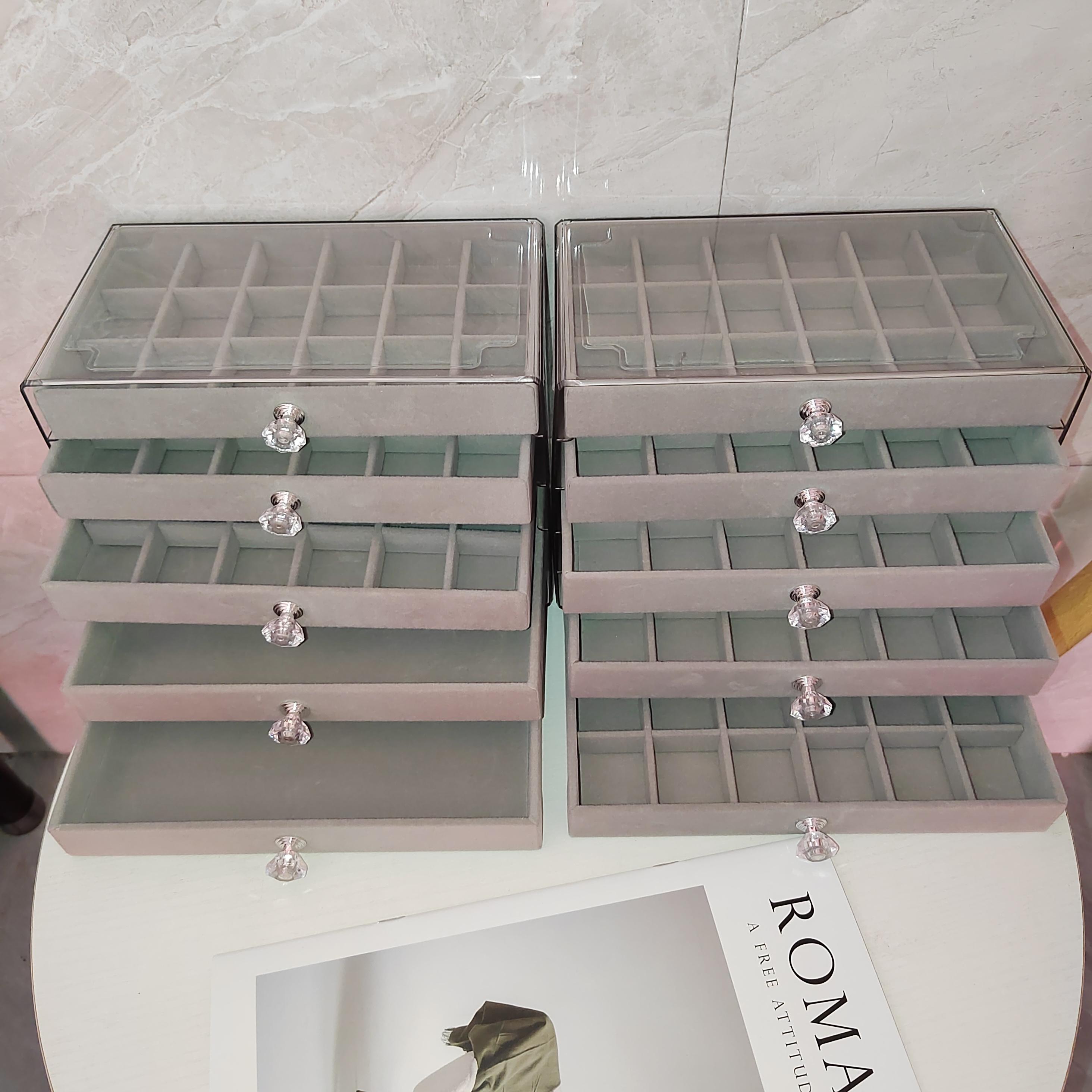 1 Multi-Function Transparent Desktop Large-Capacity Drawer Jewelry Box, Bracelet Bracelet Earring Ring Storage Box, Multi-Layer Partition Watch Storage Box, Ring Box, Earring Storage Box, Necklace Storage Rack, Earring Storage Box, Jewelry Storage Bo