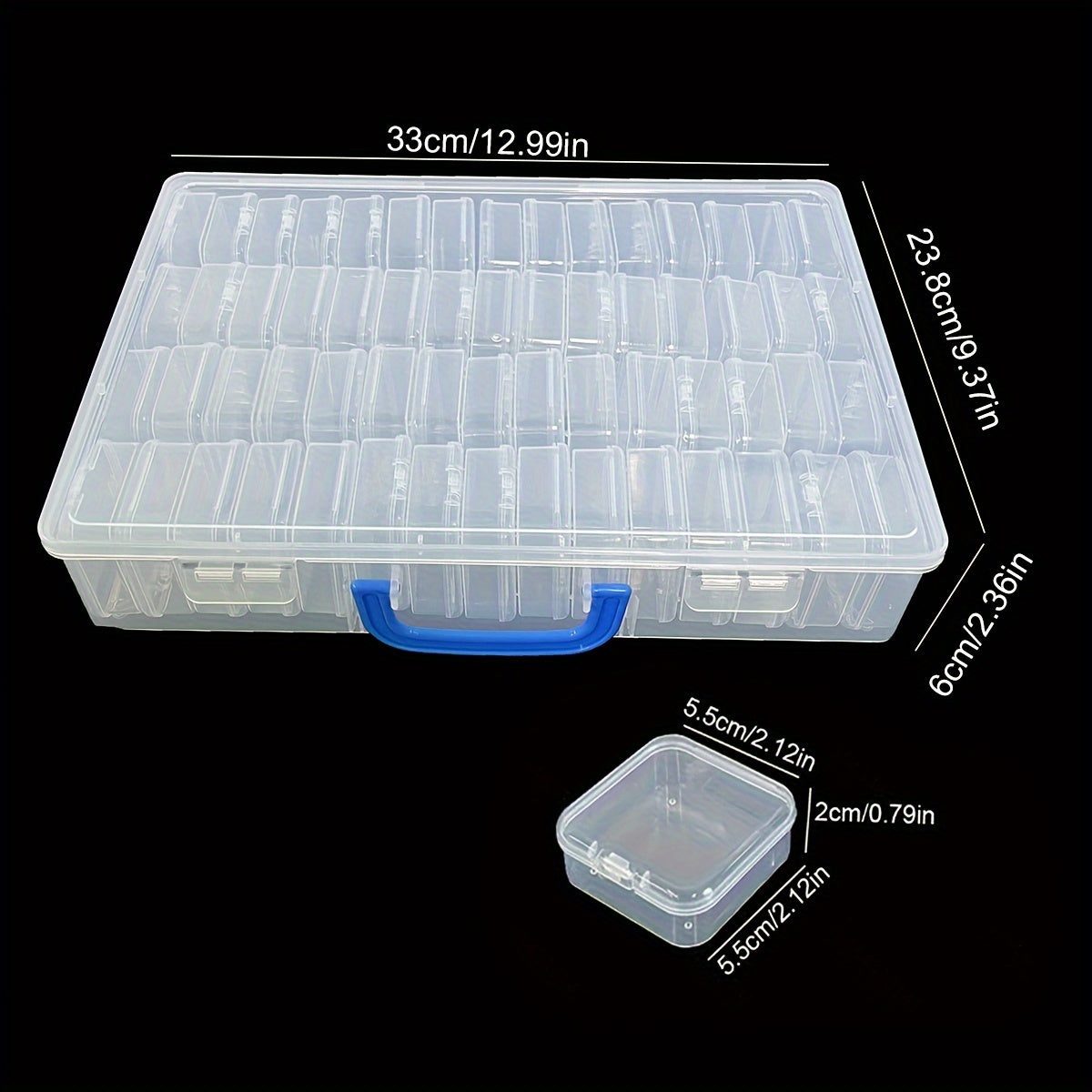60-Grid Plastic Storage Box Set with Adjustable Compartments - Versatile Organizer for Jewelry, Beads, Hardware, DIY Crafts - Lightweight, Weather-Resistant, Stackable Containers