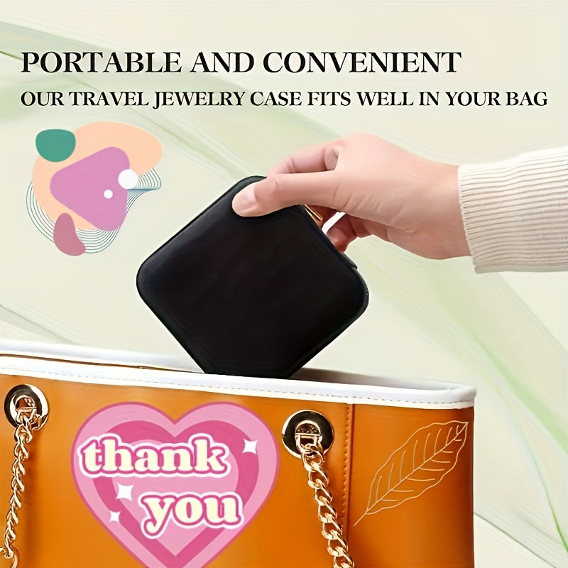 12pcs Black and White Combination Jewelry Box, Faux Leather Accessory Organizer, Portable Earring Storage Case, Perfect for Travel and Daily Use, Ideal as a Bridesmaid Proposal Gift Set, Suitable for Valentine's Day and New Year Gifts