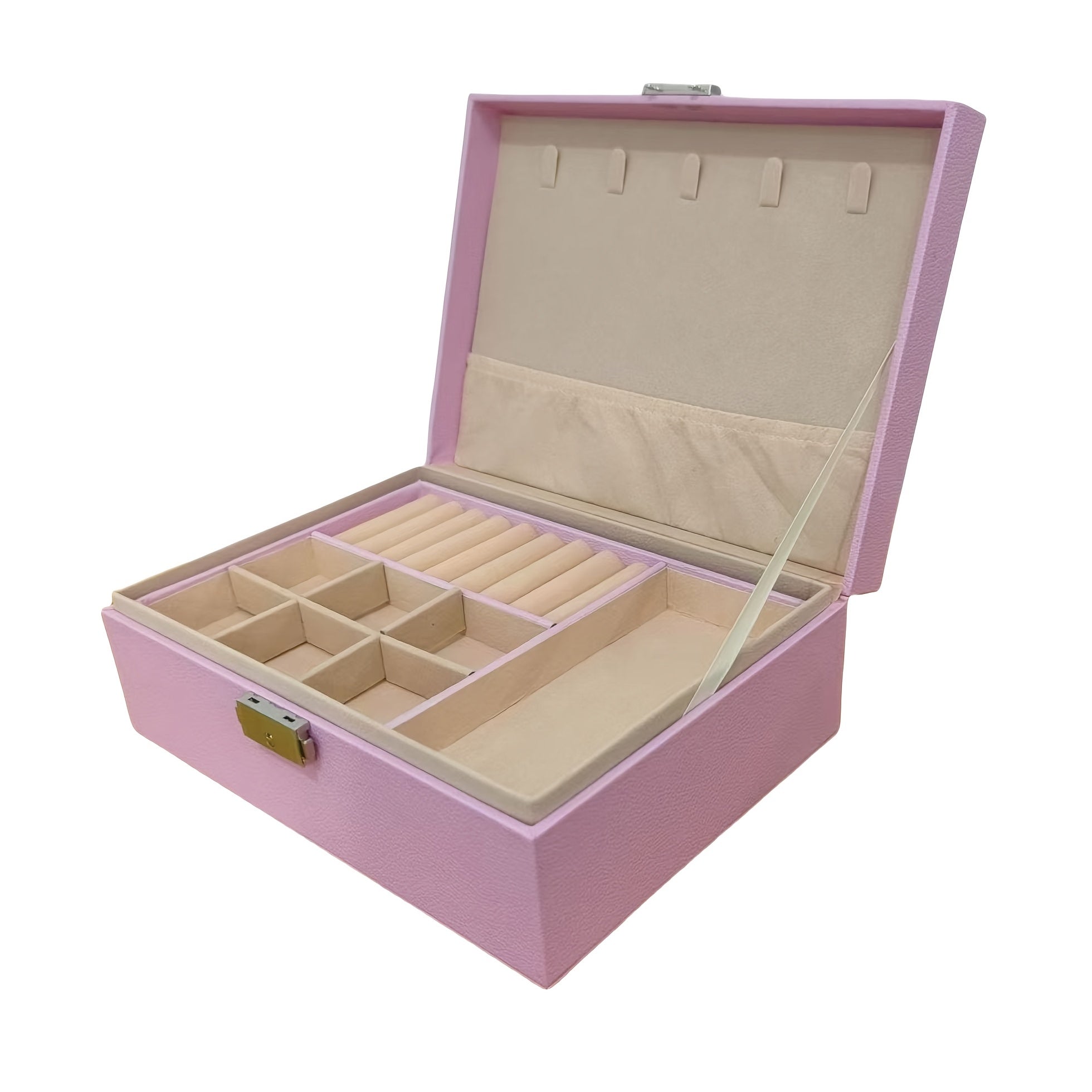 Vintage Elegant Jewelry Organizer Box with Soft Beige/Lined Interior - Multi-Layer Storage for Necklaces, Earrings, Rings, Watches - Elegant Jewelry Case for Wedding, Home Decor, Birthday/Anniversary Gift - Durable PU Leather Construction, Wedding