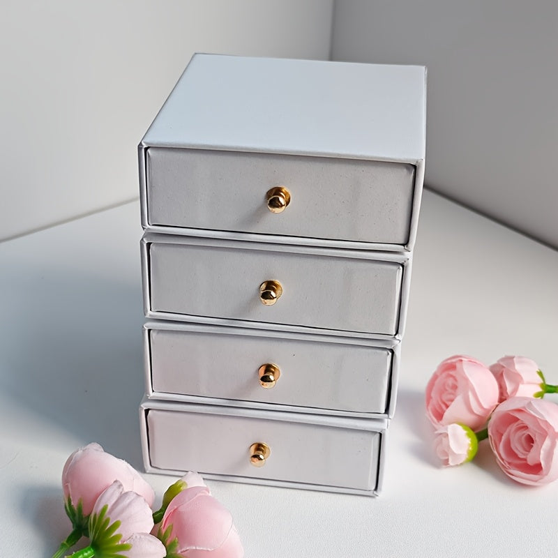 16pcs Fashion Minimalist Drawer Jewelry Boxes, Paper Material with Velvet Interior, Suitable for Storing Necklaces, Bracelets, Rings, Pendants, Earrings, Studs Also Great for Jewelry Display, Souvenir or Gift Packaging, A Surprise Gift for Girlfriend