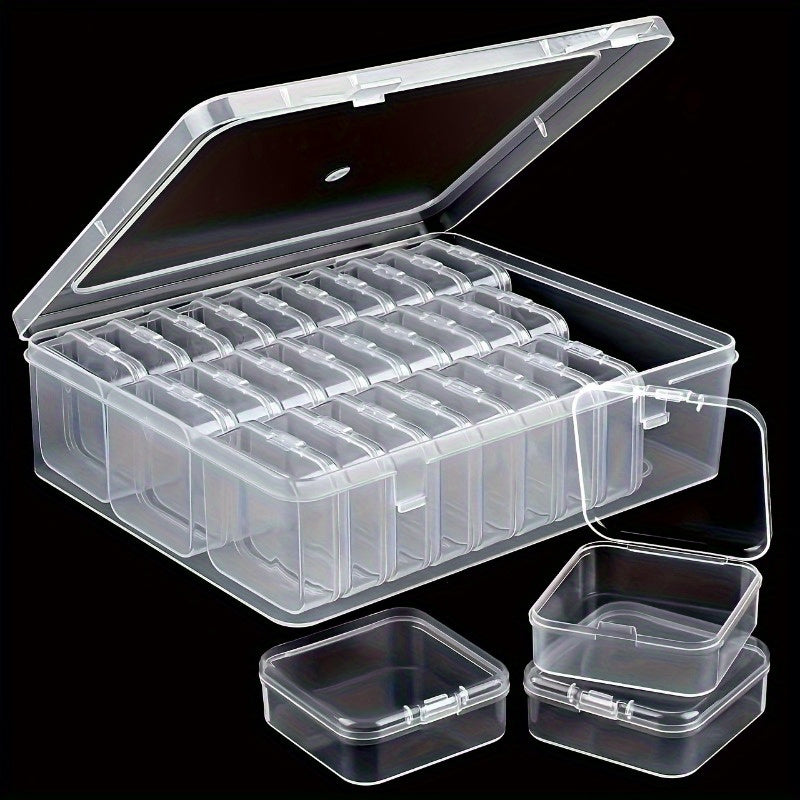 Adjustable Transparent Plastic Storage Box, Small Container, Durable, Multi-Functional, Glam Style, Rectangle Shape, Lockable, with Buckle Closure, Made of Plastic, for Beads, Jewelry, Handicrafts, Jewelry Boxes