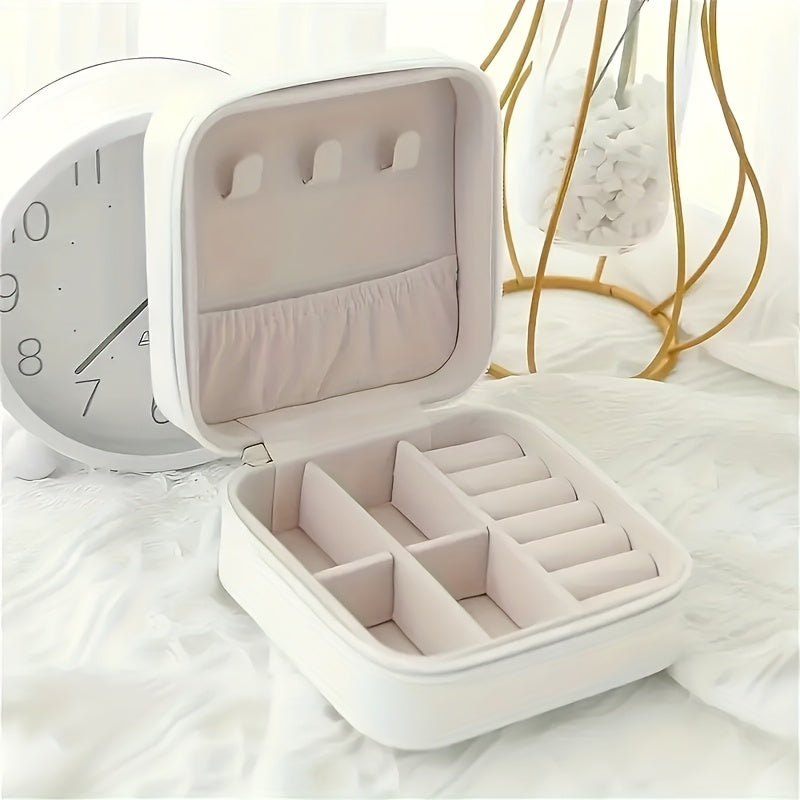 12pcs Black and White Combination Jewelry Box, Faux Leather Accessory Organizer, Portable Earring Storage Case, Perfect for Travel and Daily Use, Ideal as a Bridesmaid Proposal Gift Set, Suitable for Valentine's Day and New Year Gifts