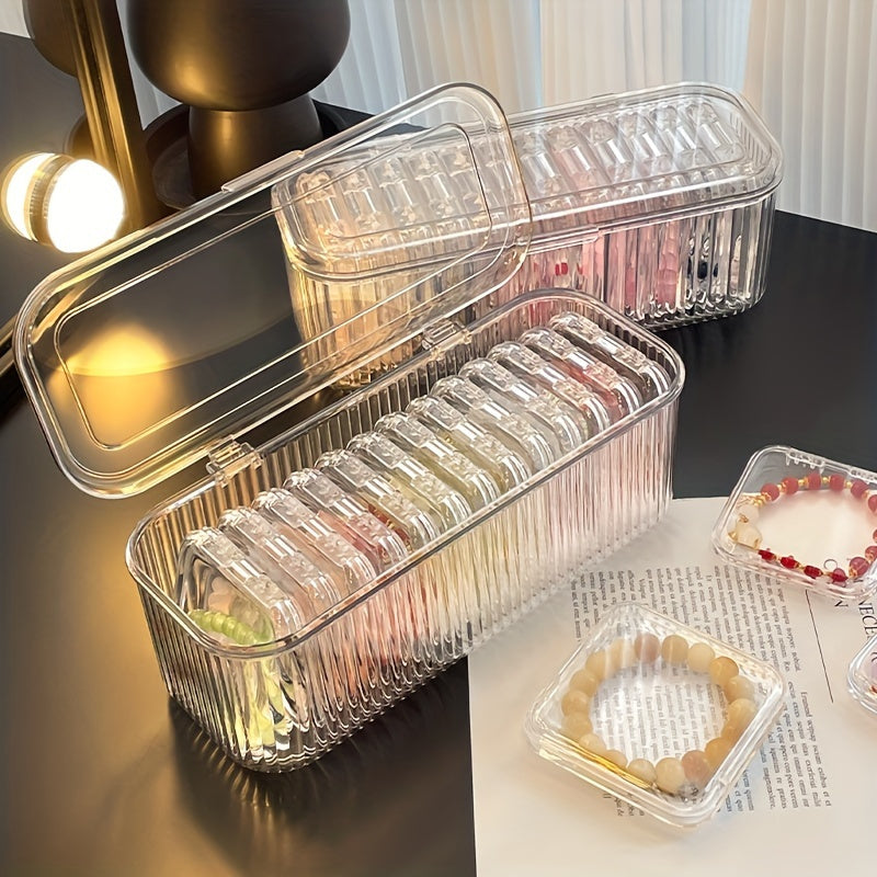 [Portable Jewelry Organizer] Portable Bead Storage Box Set | Jewelry Organizer with Dust-Proof Lid, Ideal for Bracelets, Necklaces & Bangles