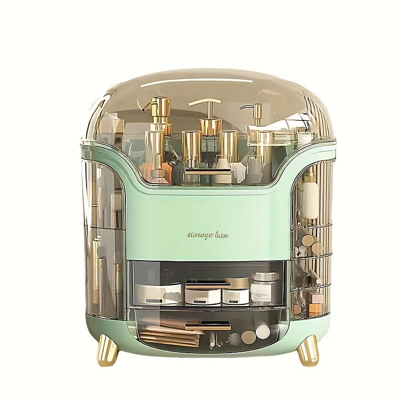 Acrylic Cosmetic Organizer, Multi-Functional Dust-Proof Skincare Jewelry Storage Box, Large Capacity Clear Makeup Display Case, Space-Saving Home Organizer for Bathroom, Office, and Dorm Essentials