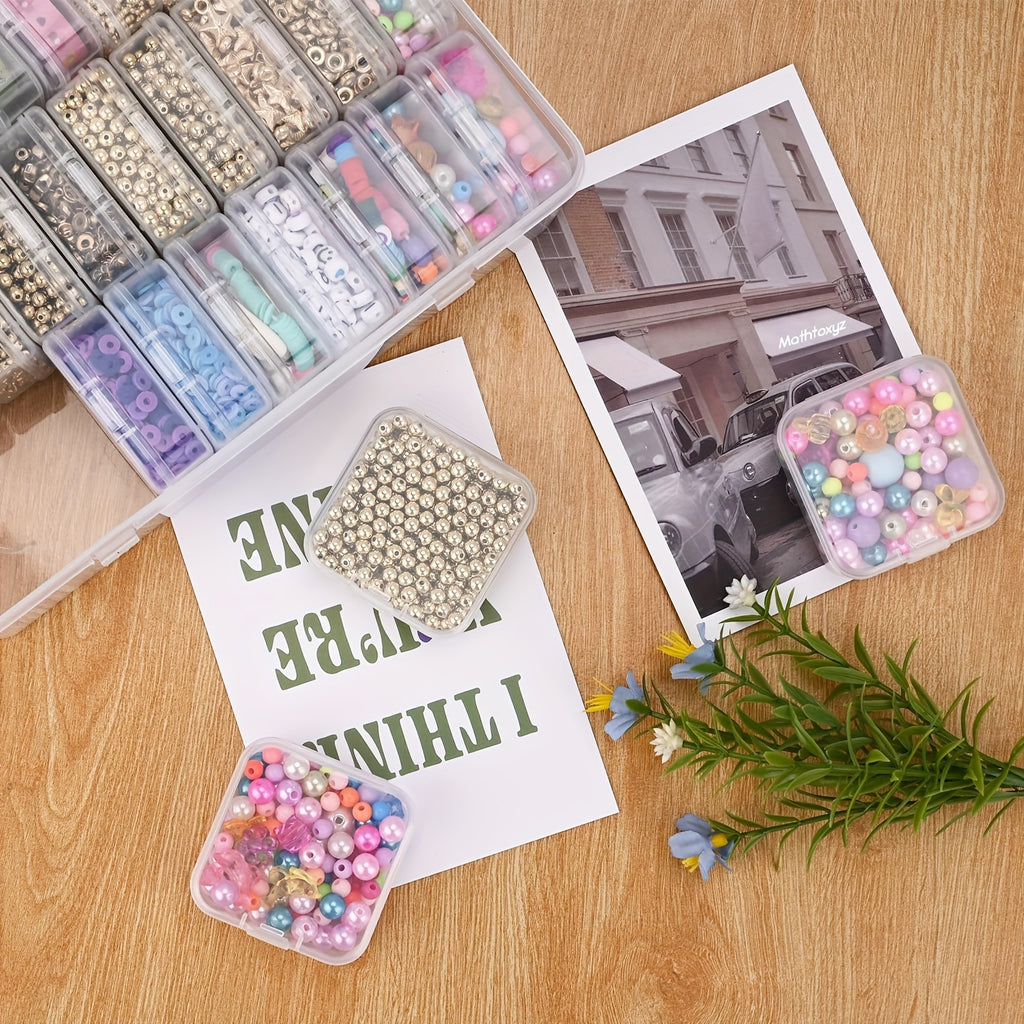 20/30pcs/set of rectangular plastic storage box, transparent multifunctional portable storage box, handicraft organizer, used for hair accessories jewelry, necklaces, rings, DIY handmade rice beads classification storage containers, art nail polish