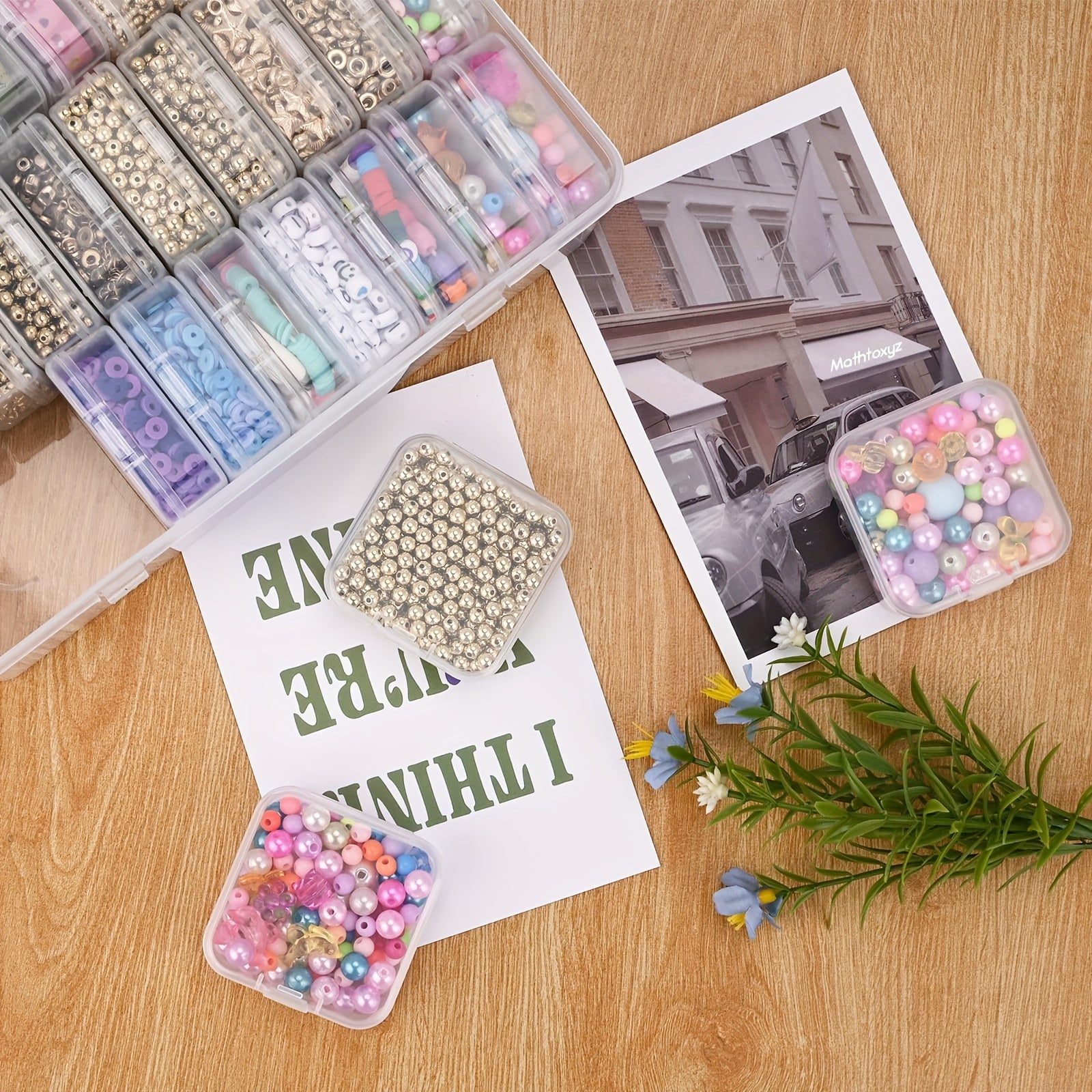 20/30pcs/set of rectangular plastic storage box, transparent multifunctional portable storage box, handicraft organizer, used for hair accessories jewelry, necklaces, rings, DIY handmade rice beads classification storage containers, art nail polish