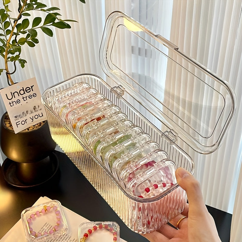 [Portable Jewelry Organizer] Portable Bead Storage Box Set | Jewelry Organizer with Dust-Proof Lid, Ideal for Bracelets, Necklaces & Bangles